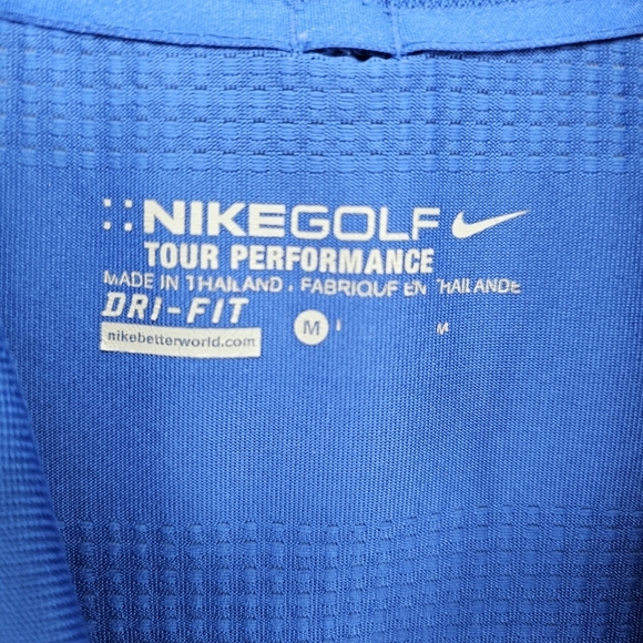 Nike Golf Tour Performance Dri Fit Blue Polo Mens Size Medium - Picture 3 of 5